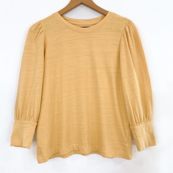 LOFT Tops - LOFT Women's Yellow Pullover Top Puff Sleeve size Medium Casual Relaxed